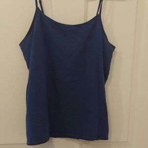 Solid Navy Blue Spaghetti-Strap Tank Top